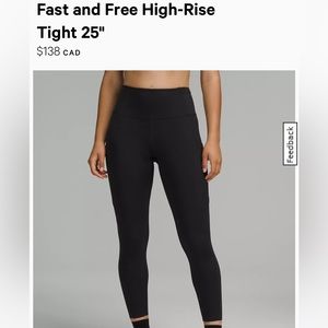 Fast and Free HR Tight 25" BLK 12